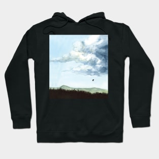 Bird and cloud - watercolour painting Hoodie